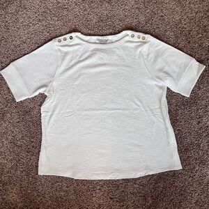 NWT Christopher & Banks White Relaxed Restyled Bateau Tee